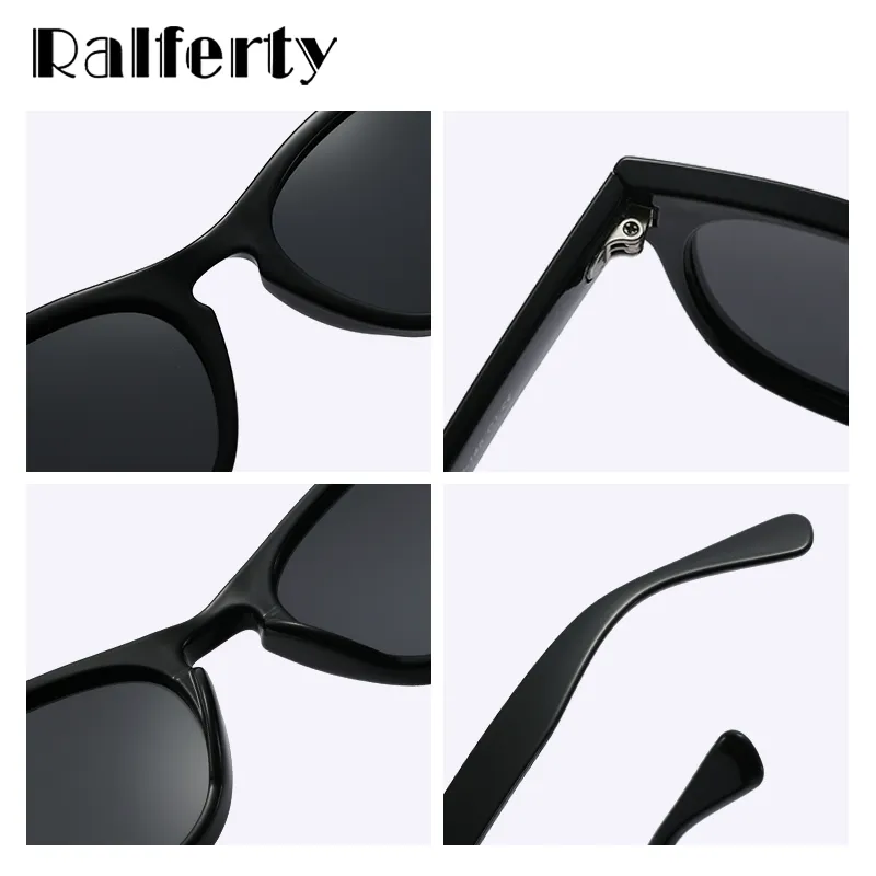 Ralferty Women's Full Rim Square Cat Eye Acetate Polarized Sunglasses F91552