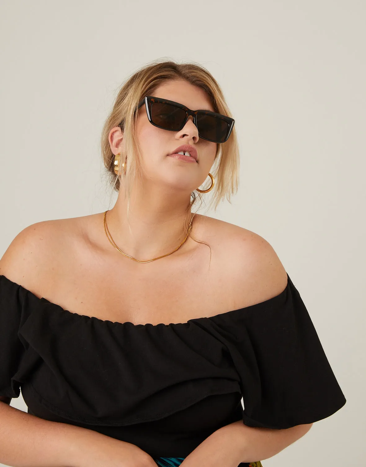 Rectangular Plastic Sunglasses
