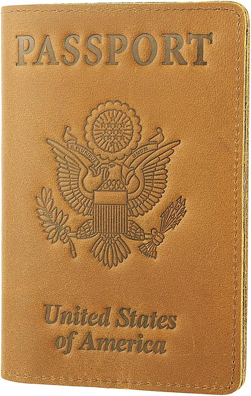 RFID Blocking Passport Holder Travel Wallet (Brown)