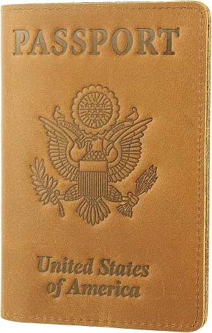 RFID Blocking Passport Holder Travel Wallet (Brown)