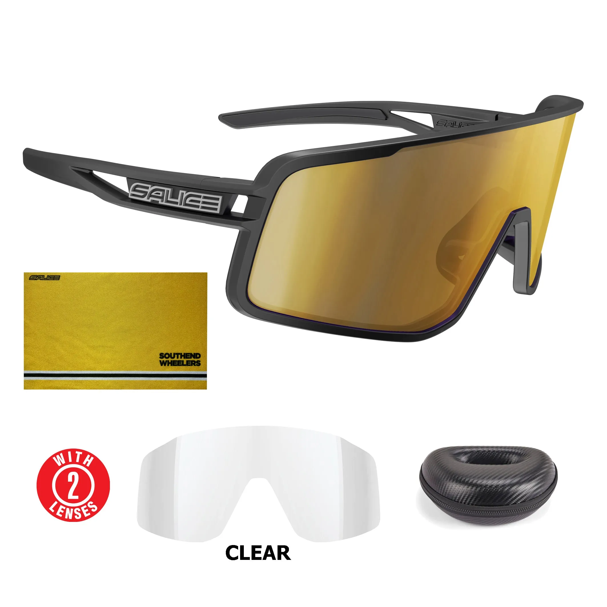 SALICE 022 RW MIRROR BLACK MIRROR GOLD   SOUTHEND WHEELERS CLOTH