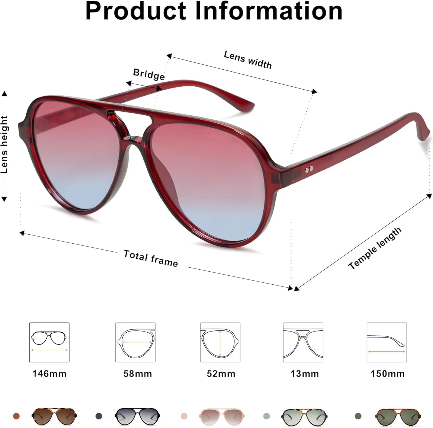 SOJOS Classic Polarized Aviator Sunglasses for Women Men, Retro Trendy Aviators Shades SJ2201