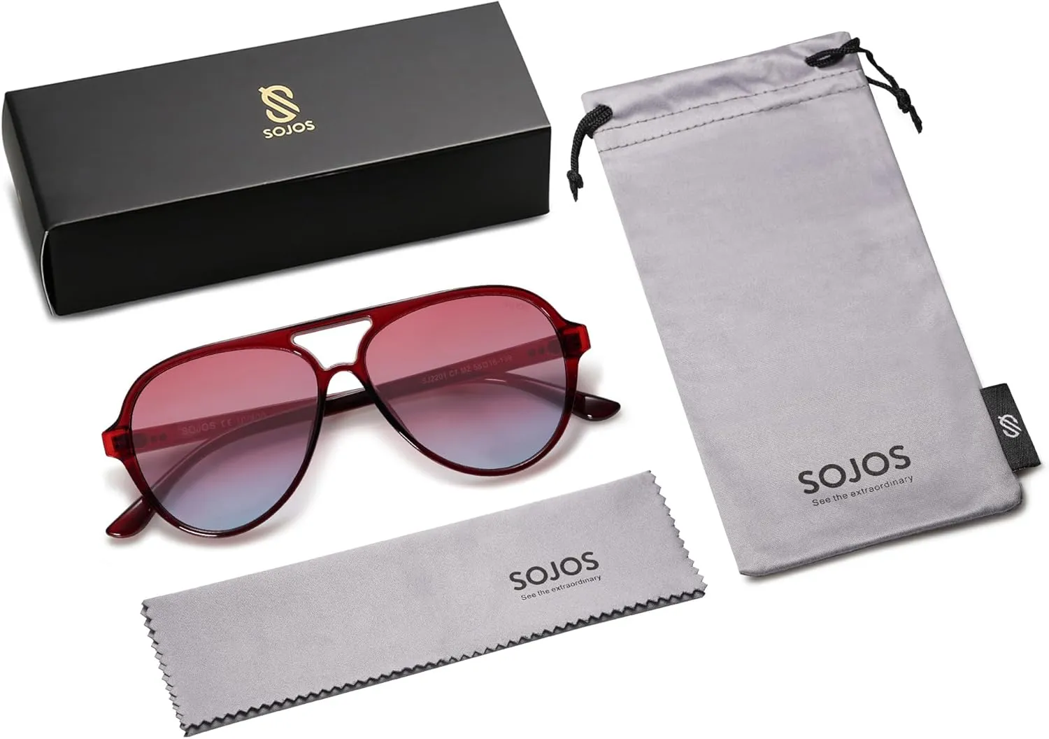 SOJOS Classic Polarized Aviator Sunglasses for Women Men, Retro Trendy Aviators Shades SJ2201