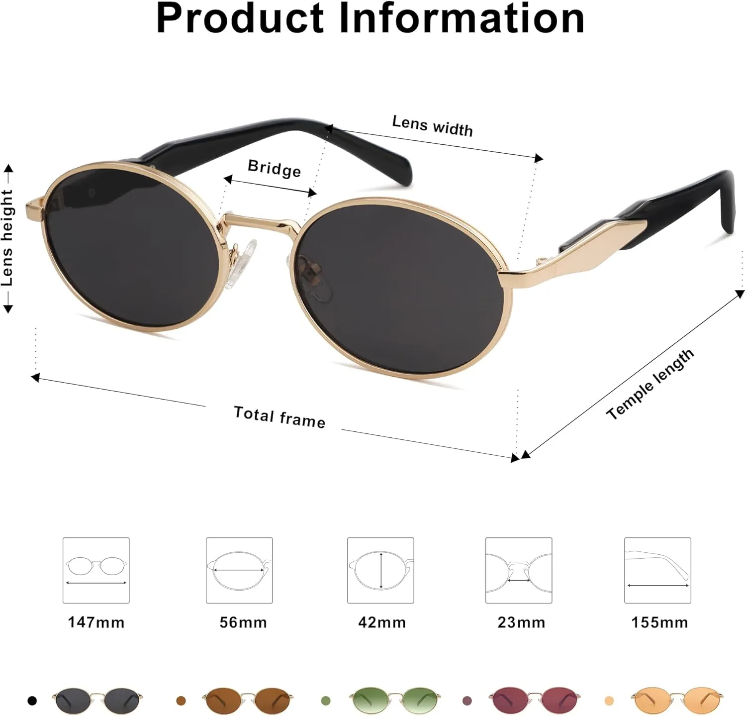 SOJOS Retro Oval Sunglasses for Women Men Trendy Sun Glasses Designer Inspired Classic Shades UV400 Protection SJ1224