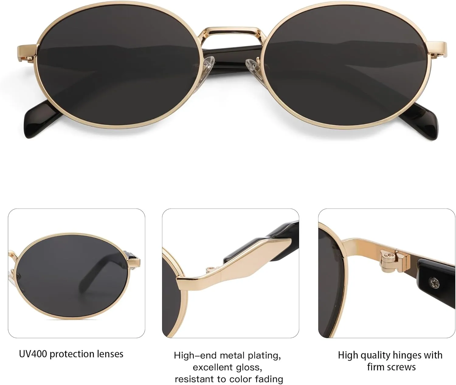 SOJOS Retro Oval Sunglasses for Women Men Trendy Sun Glasses Designer Inspired Classic Shades UV400 Protection SJ1224