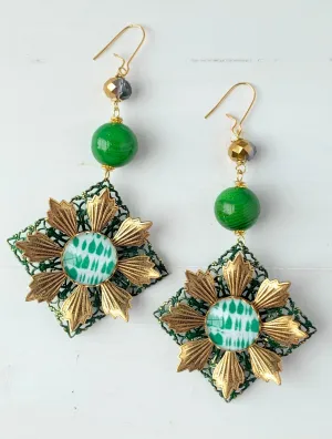 Spruce Chrysanthemum Dangle Earring