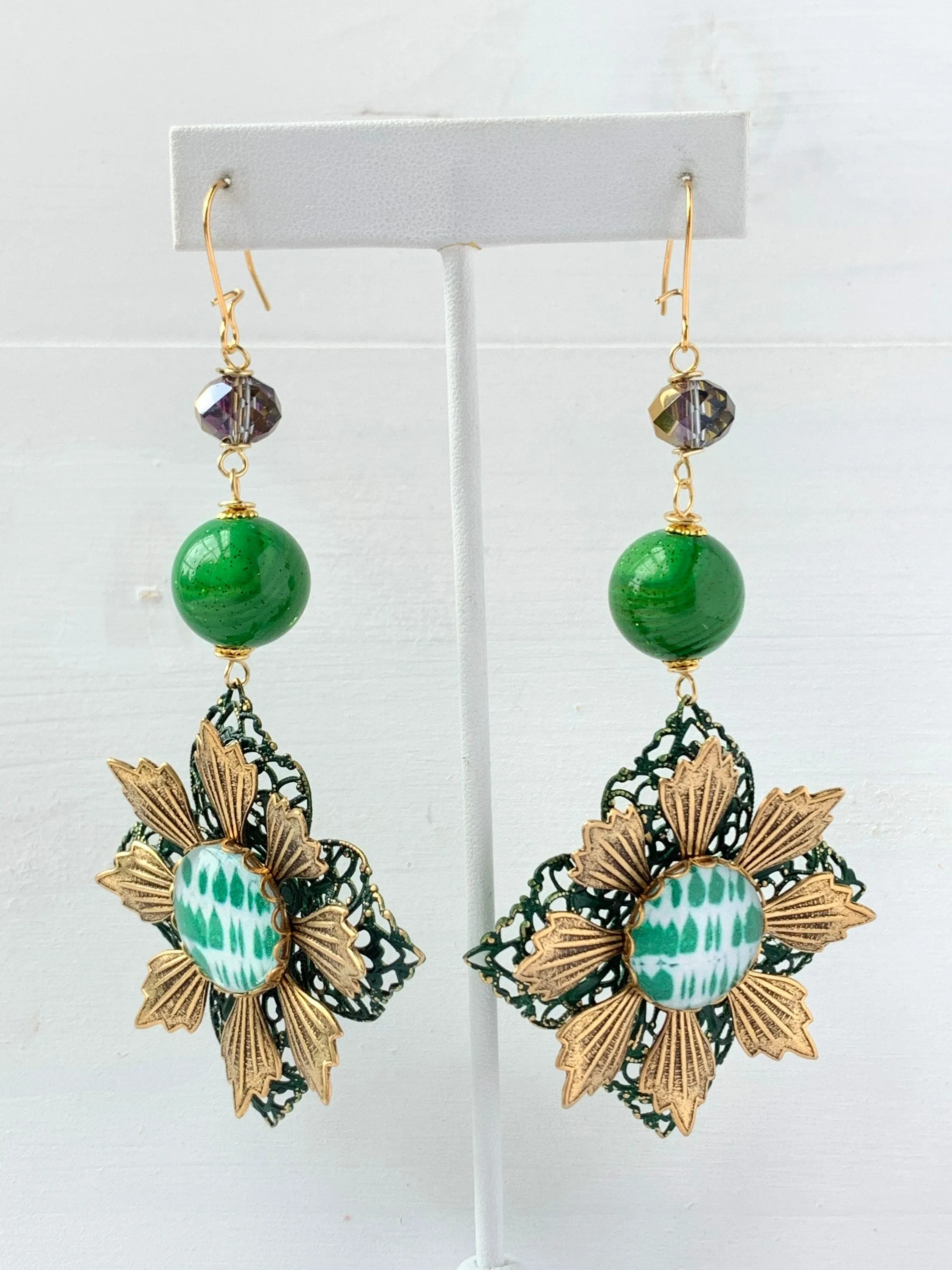 Spruce Chrysanthemum Dangle Earring