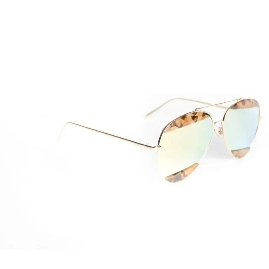 Unisex Metal Sunglasses With Marble Accent Marble Aviators