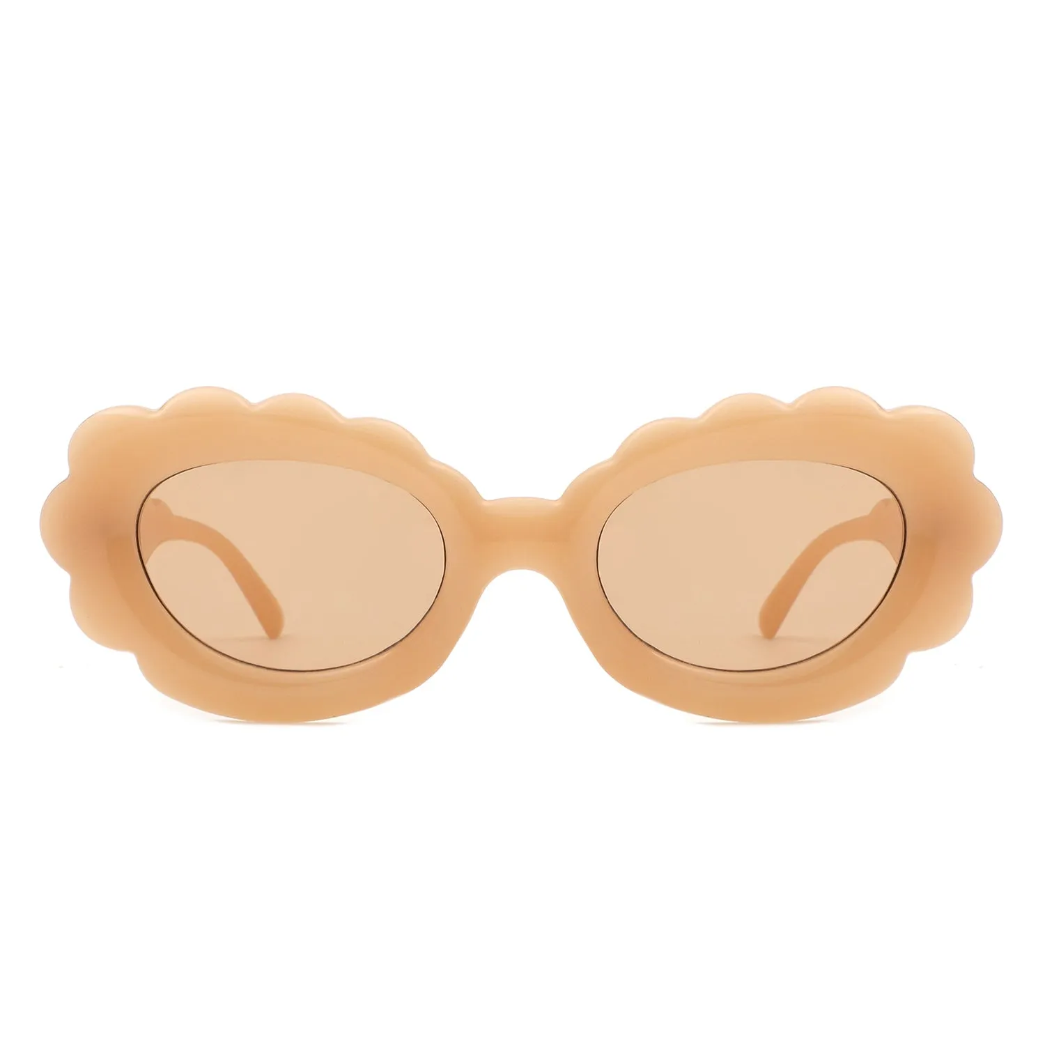 Vaelor - Women Round Cloud Tinted Fashion Oval Sunglasses