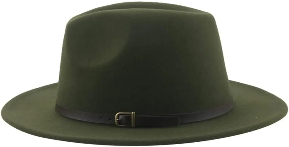 Vsadsau Fedoras Hats for Women Men Felted Caps Solid Belt Band Formal Fedora Hat
