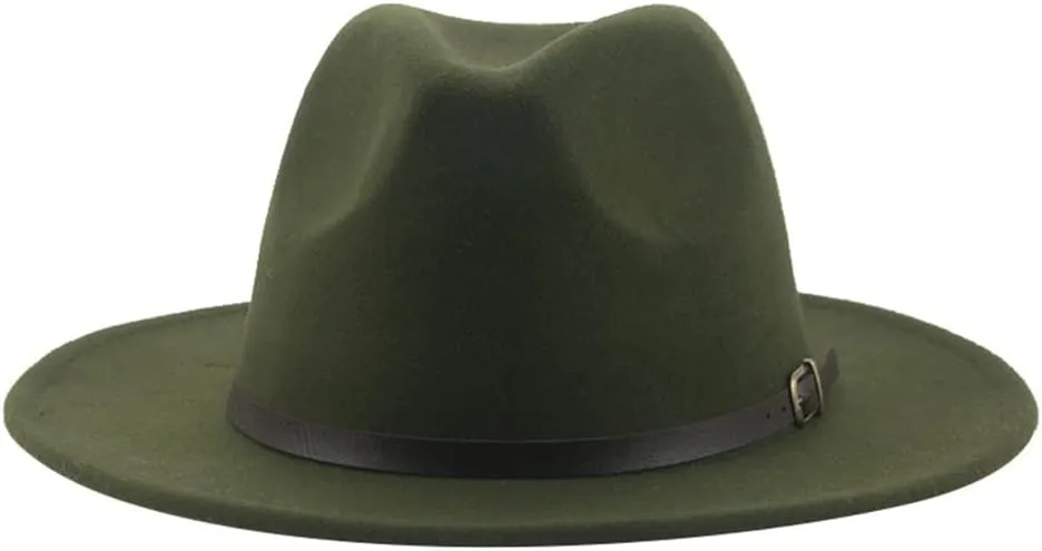 Vsadsau Fedoras Hats for Women Men Felted Caps Solid Belt Band Formal Fedora Hat