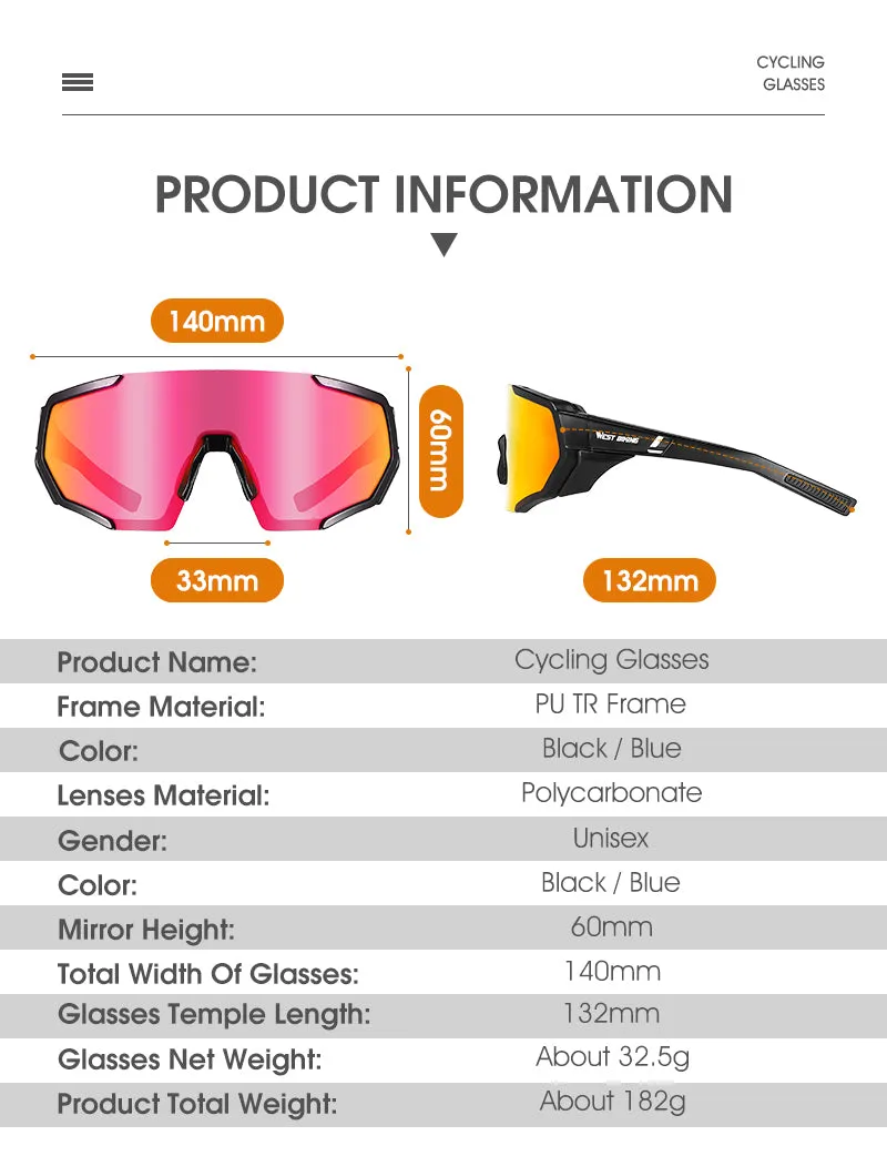 West Biking Unisex Semi Rim Tr 90 Polarized Sport Sunglasses YP0703138