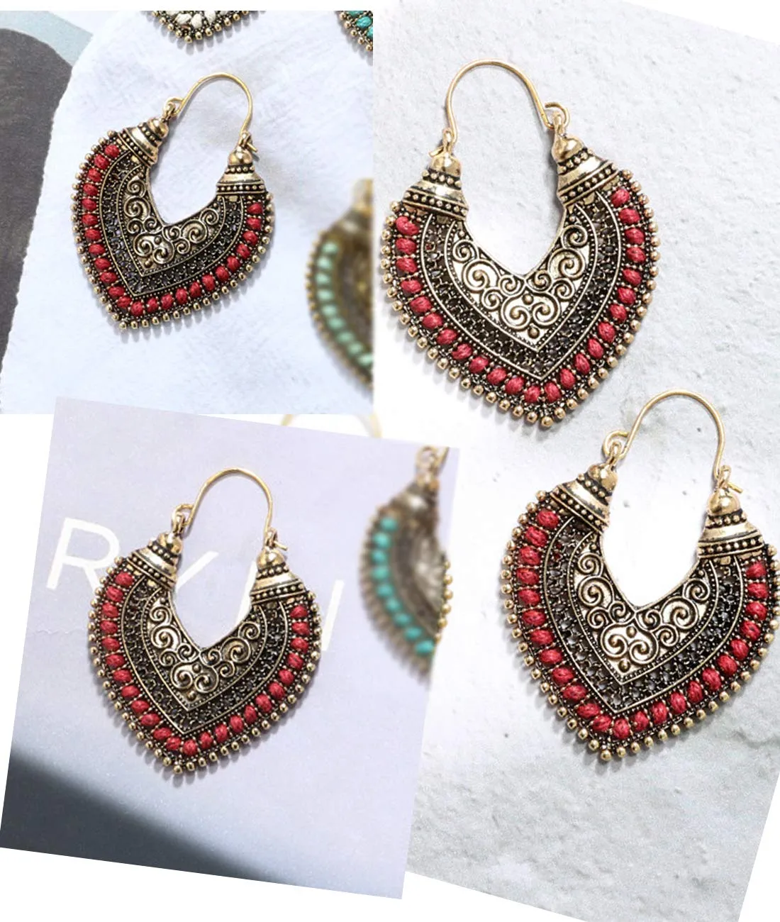 Yellow Chimes Oxidized Indian Traditional Fancy Earrings Chandbali for Women and Girls