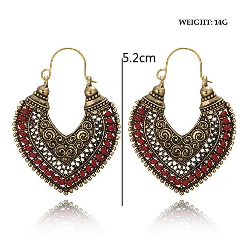 Yellow Chimes Oxidized Indian Traditional Fancy Earrings Chandbali for Women and Girls