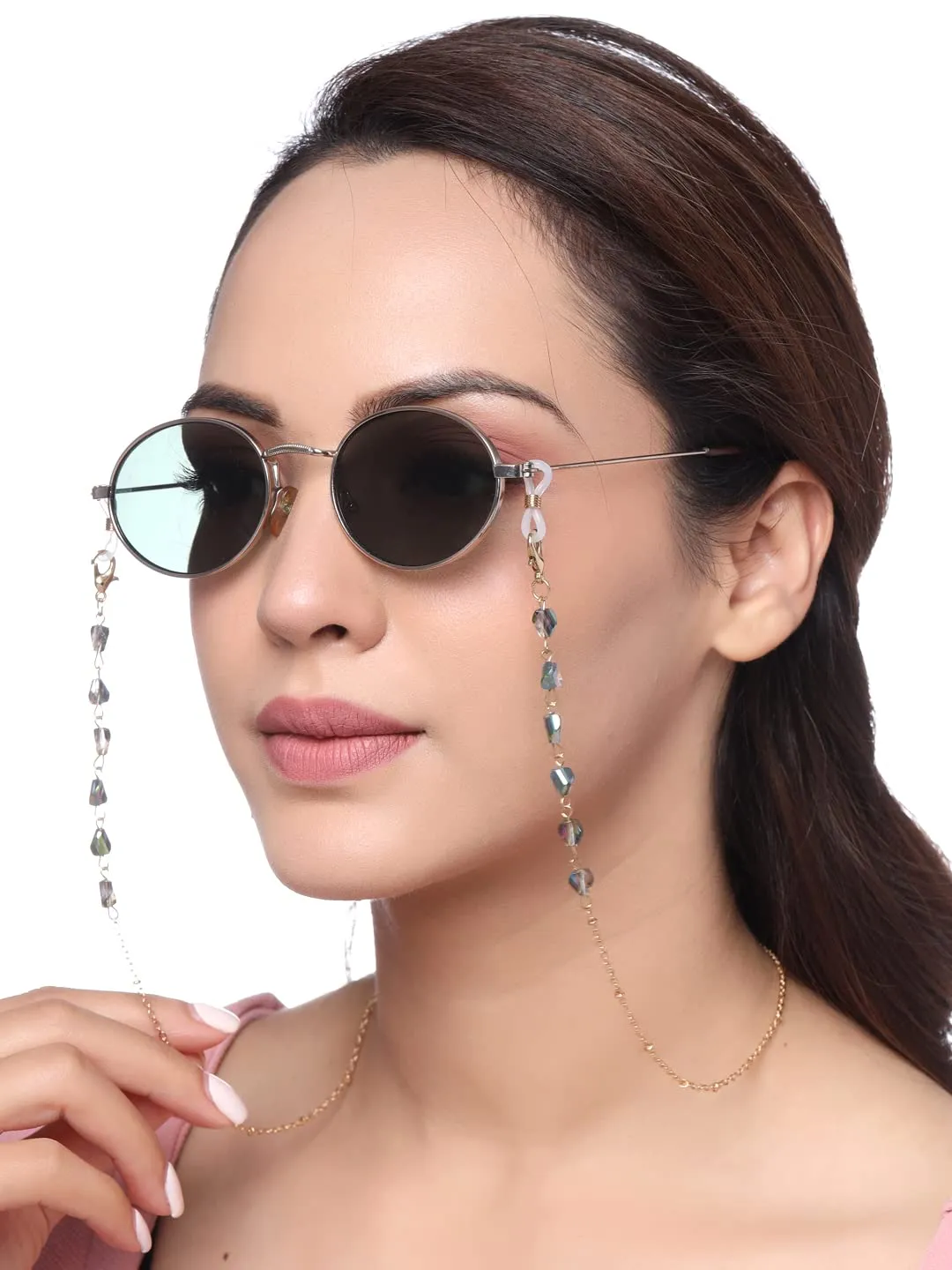 Yellow Chimes Sunglasses Chain for Women Eyeglasses Chain Multicolor Beadded Face Mask Chains Sunglasses Accessories/Sunglasses Lanyard for Girls and Women (Style-17)