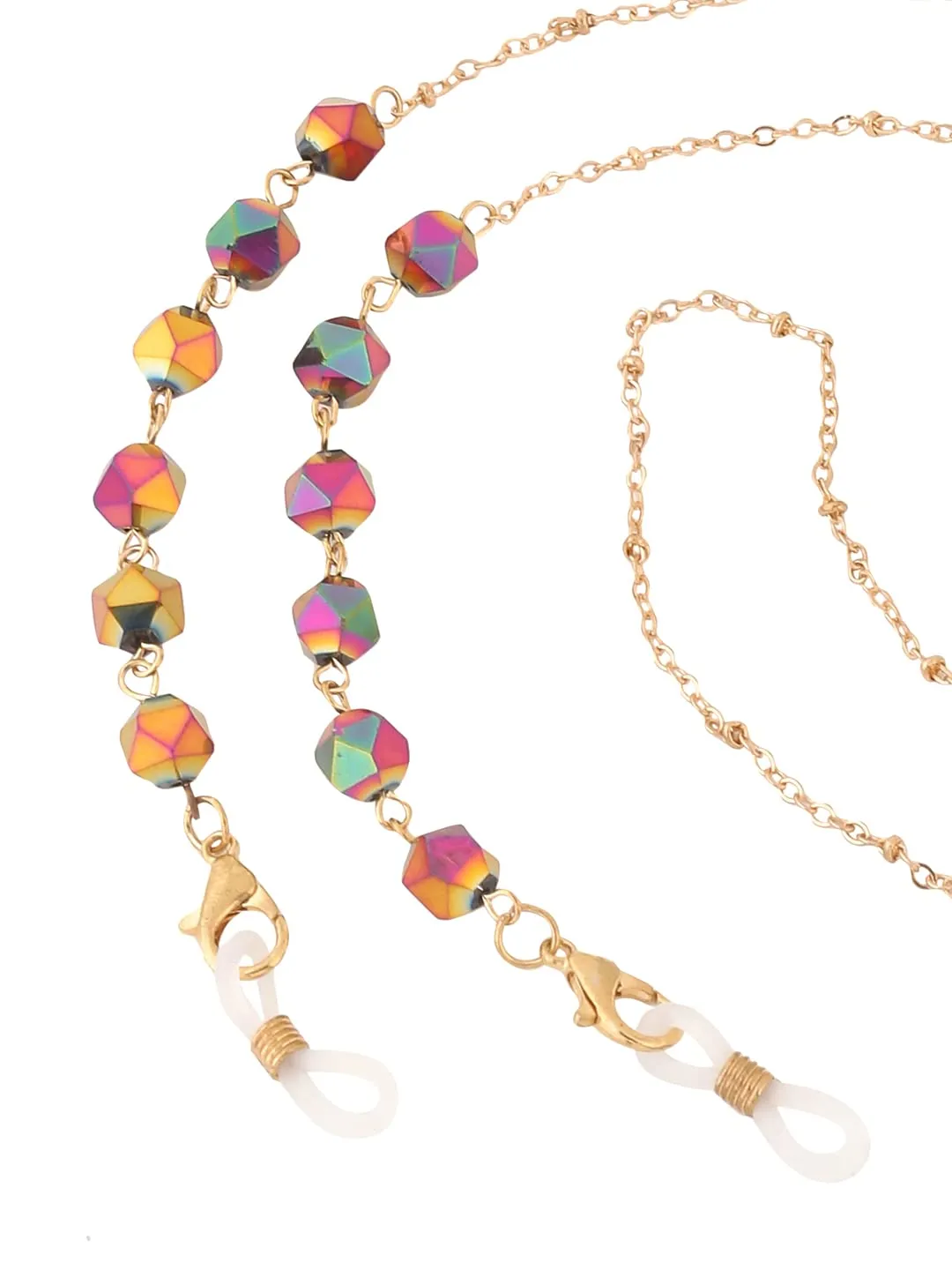 Yellow Chimes Sunglasses Chain for Women Eyeglasses Chain Multicolor Beadded Face Mask Chains Sunglasses Accessories/Sunglasses Lanyard for Girls and Women (Style-17)